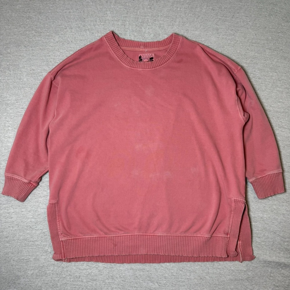 C&C California Pink Pullover Sweatshirt Womens 3XL Sunwashed Crewneck